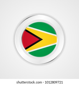 Guyana flag in glossy vector icon. svg
