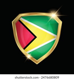 Guyana Flag Golden Shield Logo