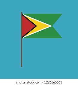Guyana flag icon in flat design. Independence day or National day holiday concept.