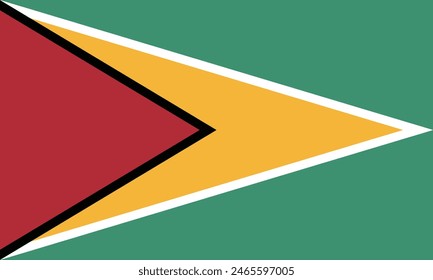 Guyana flag. Flag of Guyana. Flag icon. Standard color. Standard size. Rectangular flag. Computer illustration. Digital illustration. Vector illustration.