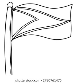 guyana flag illustration hand drawn outline vector