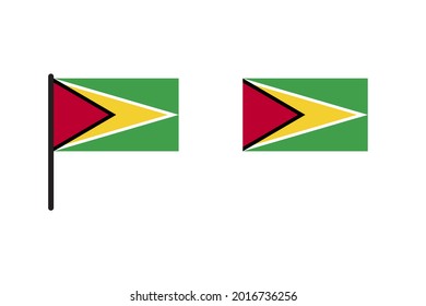 Guyana Flag isolated on white background