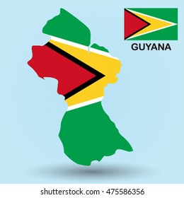 Guyana Flag Map Stock Vector (Royalty Free) 475586356