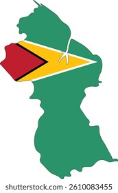 Guyana Flag Map Vector Illustration (Transparent)
Vector Map of Guyana with Flag Colors (PNG)
Guyana Map with Flag Overlay (Transparent Background)