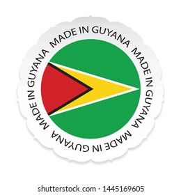 Guyana Flag .Guyana national official colors, Made in Guyana a white background.Vector