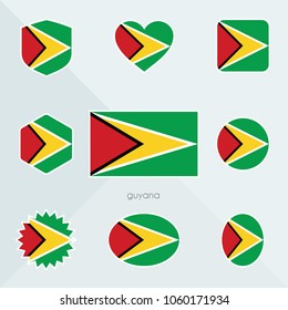 Guyana flag. National flag of Guyana. Guyana vector flag button. Guyana independence day.