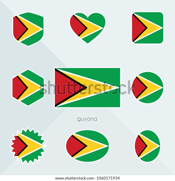 Guyana Flag National Flag Guyana Guyana Stock Vector