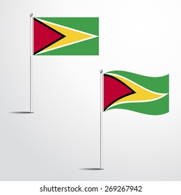Guyana flag normal and waving flag set | abstract flag vector eps 10