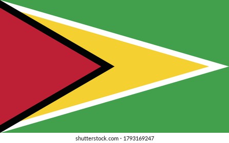 Guyana flag, official colors and proportion correctly Vector