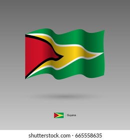 Guyana flag. Official colors and proportion correctly. High detailed vector illustration. 3d and isometry. EPS10