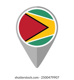 Guyana-Flagge auf Standortpin