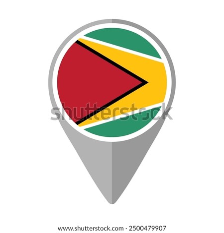 Guyana Flag on Location Pin