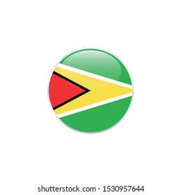 Guyana flag ROUND. Simple vector. National flag of Guyana 