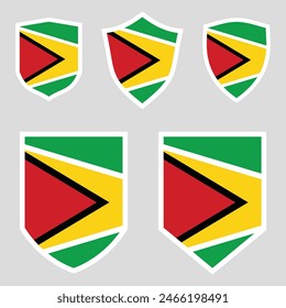 Guyana Flag Set marco de escudo