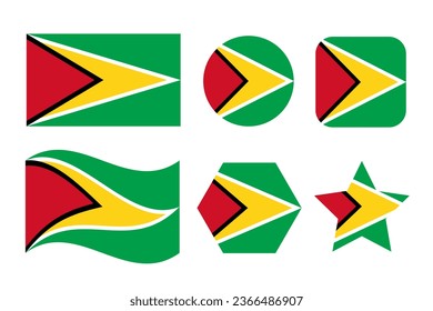 Guyana-Flagge: einfache Illustration für Unabhängigkeitstag oder Wahl