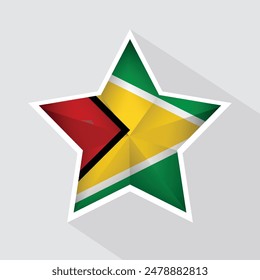 Guyana Flag Star Shape Icon