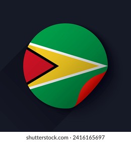 Guyana Flag Sticker Vector Illustration