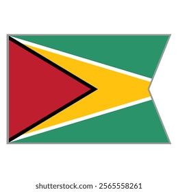 Guyana flag vector design and illustration , National flag country with original color, Pennon flag
