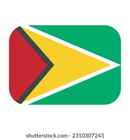 Guyana flag vector icon emoji on white background.