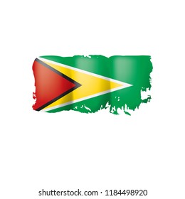 Guyana flag, vector illustration on a white background.