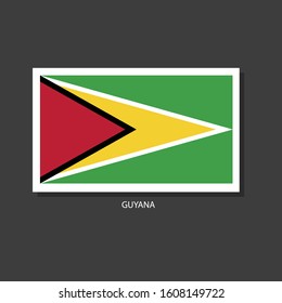 Guyana Flag Vector Square Icon