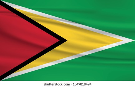 Guyana flag with waving effect