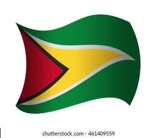 guyana flag waving in the wind