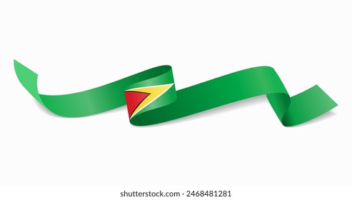 Guyana flag wavy abstract background. Vector illustration.