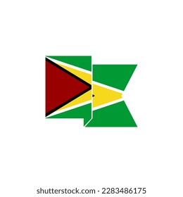 Guyana-Flaggen-Symbol-Set, Symbol des Unabhängigkeitstags von Guyana, Vektorsymbol