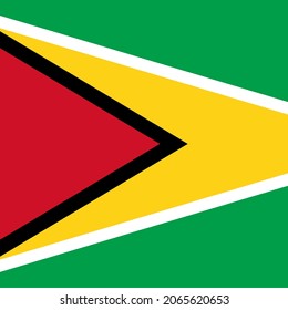 Guyana Flat Square Country Flag Icon