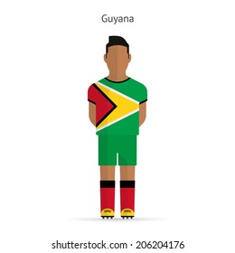 Guyana football player. Soccer uniform. Vector illustration.