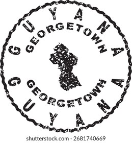 Guiana Georgetown Projeto de mapa de selo redondo