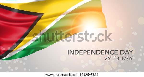 Guyana Happy Independence Day Vector Banner Stock Vector (Royalty Free ...