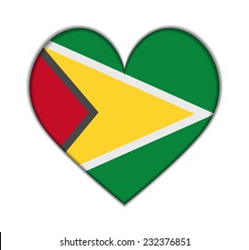 Guyana heart flag vector illustration