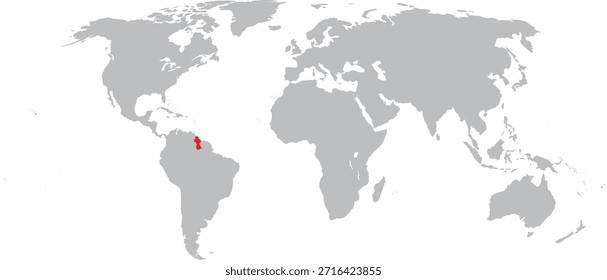 Guyana destacada en el diseño del Vector del mapa mundial