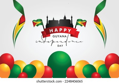 Guyana Independence Day Background Elegant Design