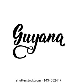Guyana. Lettering. Vector illustration. Perfect design for greeting cards, posters, T-shirts, banners print invitations