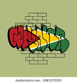 Guyana Like A Right Arrow Colors Flag Inspiration Design Graffiti Style 