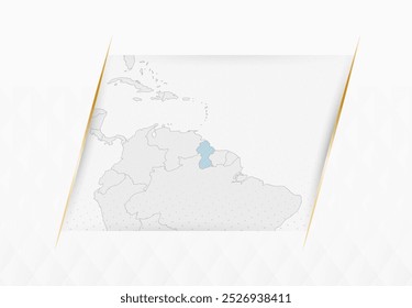 Guyana Map in Blue with Gold Framed Accents. Modern Vector Map of Guyana. Vector Illustration.