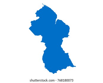 Guyana map Blue vector isolated on white background