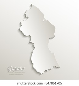 Guyana map card paper 3D natural vector