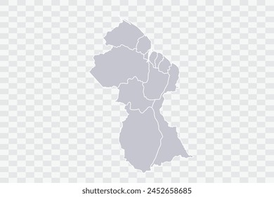 Guyana Map Cloud Color on White Background quality files Png