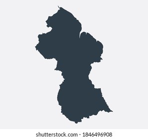 Mapa de Guyana, Mapa plano del país 