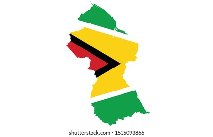 Guyana Map and Flag Background 