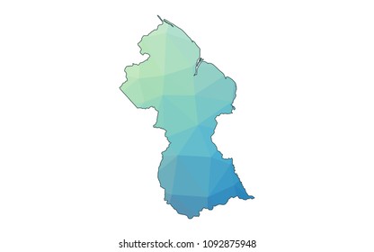 guyana map in geometric polygonal style. guyana map of isolated. Vector Illustration Eps10.