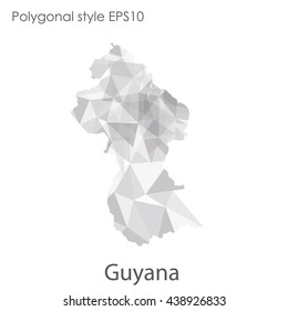 Guyana map in geometric polygonal style.Abstract gems triangle,modern design background.Vector illustration EPS10