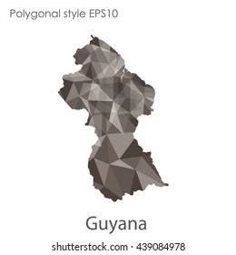 Guyana map in geometric polygonal style.Abstract gems triangle,modern design background.Vector illustration EPS10