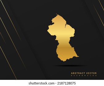 Mapa de Guyana de estilo de gradiente dorado vectorial Ilustración.