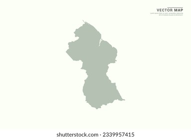 Mapa de Guyana de vector verde moderno.