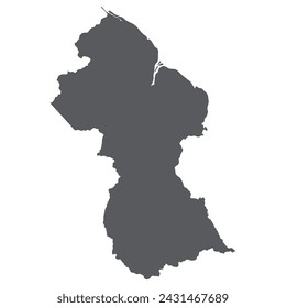 Guyana map. Map of Guyana in grey color